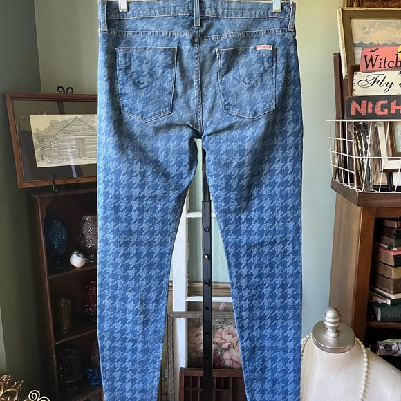 HUDSON KRISTA SUPER SKINNY HOUNDSTOOTH JEANS SIZE 32 - Picture 3 of 13